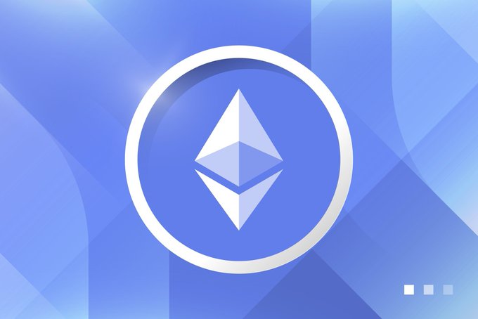The image features a blue and white hexagon with a three-pointed star at its center, which appears to be the Cryptocurrency of choice - Ethereum. It's prominently displayed against a gradient background that transitions from light blue to darker shades, emphasizing the prominence of the icon. The post mentions an upcoming Ethereum boom with the potential to outperform Bitcoin by 40% in current levels, potentially leaving investors facing the need to sell off assets to cover their obligations.