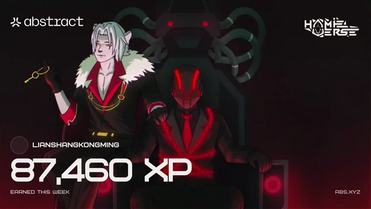 The image features a poster for an anime game called "Happy xp day!". The poster includes two cartoon characters, one wearing a red suit and the other dressed in black with a red mask. They are standing next to each other, with the character on the left holding a key while the right character is sitting down. The poster also contains text that reads "Happy xp day! This post was awarded the week of Happy xp".