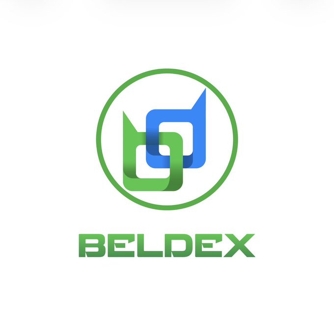 Logo of 'BELDEX' featuring an intertwined green and blue geometric design inside a green circle on a white background.