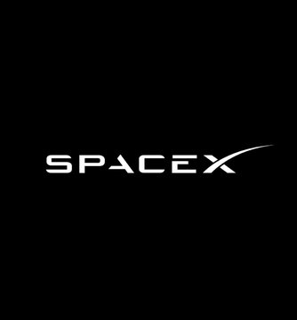 The image features a black background with white text that reads "SPACEX" written in all capital letters, positioned at the center of the frame. The surrounding area appears to be empty or devoid of any other objects or texts. There are no people or other elements visible in the image, and it seems to be a static display of the company's name.