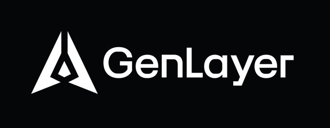 A black background featuring the white GenLayer logo, which consists of a stylized "A" symbol next to the brand name.