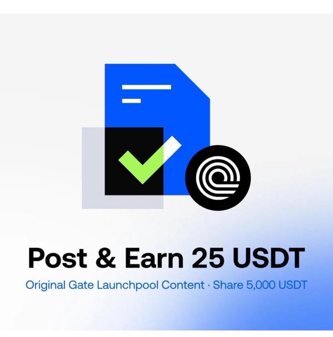 The image promotes a "Post & Earn 25 USDT" reward campaign for sharing original Gate Launchpool content about the Gate × Ondo BLKHION token launch, which offers a shared prize pool of 5,000 USDT.

The graphic illustrates the staking/campaign mechanics referenced in the post, visually summarizing how users can participate in the Launchpool by posting content to earn rewards.