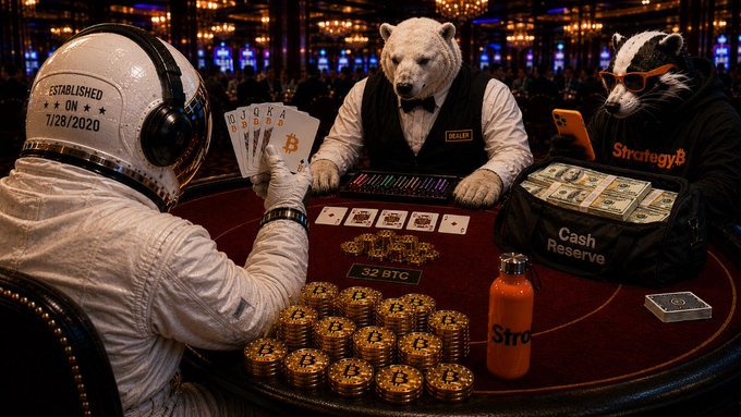 The image features a group of people dressed up as polar bears, sitting around a poker table with stacks of money and playing cards. The scene takes place at a casino or similar venue where they are engaging in a game of poker. One person is wearing an astronaut suit, adding to the unique atmosphere of the gathering. The post also mentions that there is a new episode of "True North" on TV today, which could be related to the ongoing poker game or another event happening at the casino.