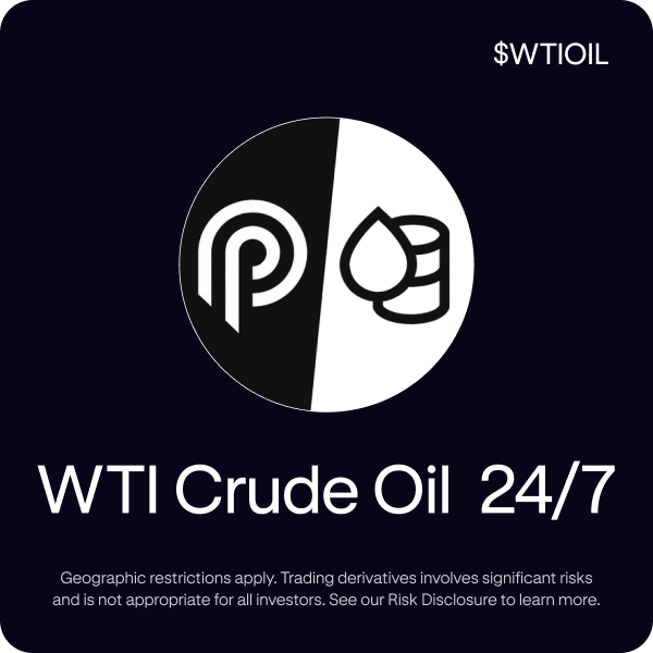 The image features a black circle with a white border that contains two logos - one representing "@PythNetwork" in black, and another in white that says "@krakenlistings has officially launched $WTIOIL perpetual futures powered by Pyth Pro This is more than just another listing". The first logo is a symbol of the company behind the platform. The second logo represents the trading platform itself. Both logos are located at the center of the circle, making them the focal points of the image.