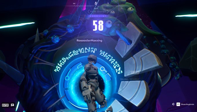 The image shows a character named Arsham avatar from the video game @Otherside Meta. The avatar is standing in front of a blue door, which has a number "58" written on it. The character appears to be facing away from the camera, and there are two other characters visible in the background. The post mentions that the avatar is currently at Level 60, indicating that they have been leveling up for this particular game.