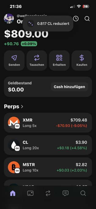 The image shows a phone screen displaying various cryptocurrency trading options, including Bitcoin, Etherium, and Ripple. The screen also has a message from someone named "xmr" that says "actually I'm still in party mood but tired so tired that I can'nt even shower oil closed coming to xmr is bottom and not so dangerous Volume not so bad up down that is safe And spacex on such tired days you can watch peaks if you're bored for dca that's calmer too". The image seems to be related to the post about cryptocurrency trading options, as it features a list of different cryptocurrencies along with their prices.