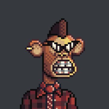 The image features a cartoon monkey wearing glasses, a red shirt with a tie, and a plaid shirt. The monkey has a mohawk hairstyle and appears to be wearing sunglasses. The caption below the image reads "My @ApeReunion is punk rock".