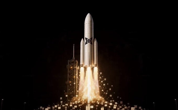 The image features a rocket launch with a white rocket taking off into space against a black background. The caption below the photo reads "gQuip all fam, @quipnetwork does not give me instant hype". This means that the image is from Quip Network and it has been shared on social media platforms for its content.