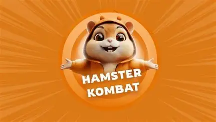 The image features the Hamster Kombat logo—a cheerful cartoon hamster in an orange hooded outfit with arms outstretched—set against a radiant orange sunburst background. It visually represents the brand behind the massive HMSTR airdrop mentioned in the post, symbolizing the cheerful mascot that rewarded over 131 million users on the TON blockchain.