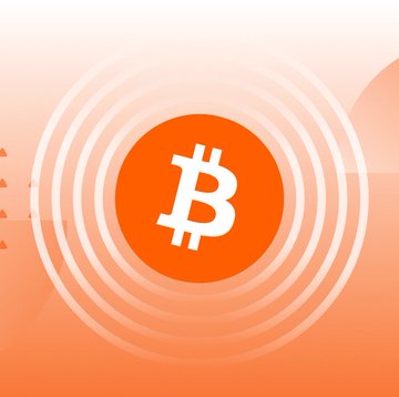 A vibrant orange graphic features the Bitcoin (₿) logo encircled by white concentric ripples, symbolizing market fluctuations and uncertainty. The image visually reinforces the post's message about declining odds of BTC reaching $50,000 before $100,000 on the Kalshi prediction market.
