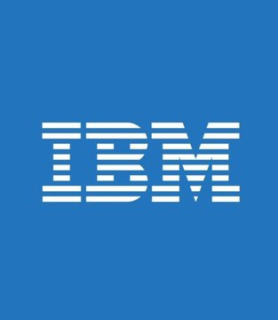 The image displays the IBM logo in white striped lettering against a solid blue background. This iconic corporate branding ties directly to the news of IBM integrating its banking platform with Swift's blockchain, highlighting the company's expanding role in around-the-clock digital finance infrastructure.