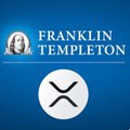 The image displays the Franklin Templeton logo and ticker "XRPZ" alongside the official XRP symbol. The graphics illustrate that Franklin Templeton's $XRP ETF (XRPZ) has overtaken Canary Capital's XRPC to become the second-largest XRP ETF by cumulative inflows, as highlighted in the accompanying post.