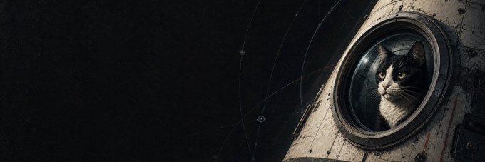 A cat peeks out of a spaceship window, representing the Robinhood token $C341 banner image on Moby.