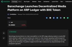 The image shows a price chart for the BXE Token on the XRP Ledger, currently priced at $0.00883 with a 0.37% gain, displayed on what appears to be the XSwap DEX platform. The chart illustrates the type of "real transformation" referenced in the post—showing BXE's decentralized media platform moving beyond its initial phase into broader market activity on the XRP ecosystem.