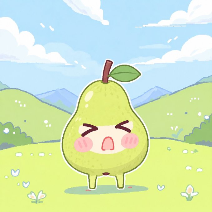 A sad, crying cartoon avocado character stands alone in a grassy field with mountains in the background, visually personifying a neglected "shitcoin" being emotionally rejected. The image reinforces the post's message by depicting the avocado (representing a shitcoin) as heartbroken and unloved, contrasting with the implied affection and loyalty of NFTs.