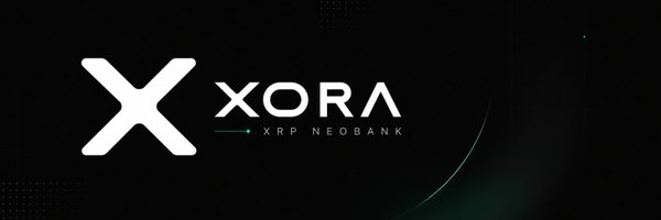 A logo displaying a large white 'X' next to the text 'XORA' and 'XRP NEOBANK' on a dark background.