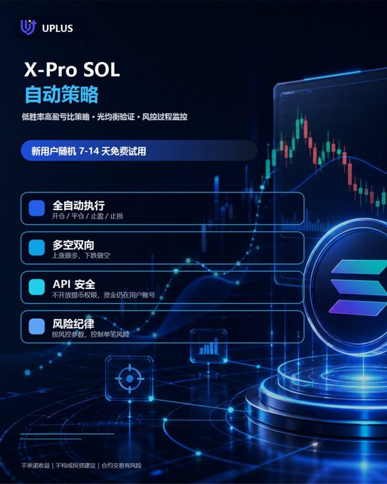 The poster features an animated blue and purple graph with a light blue coin symbol, located at the top right corner of the image. The text below the graph includes foreign language Chinese characters that describe Bitcoin and its associated terms or services.