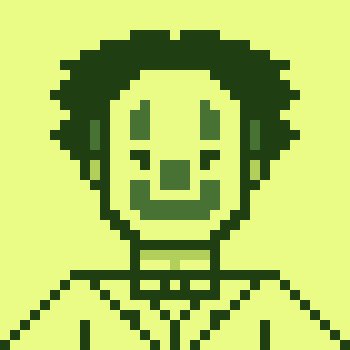 Pixel art illustration of a smiling man with dark hair and a mustache wearing a suit and bow tie.