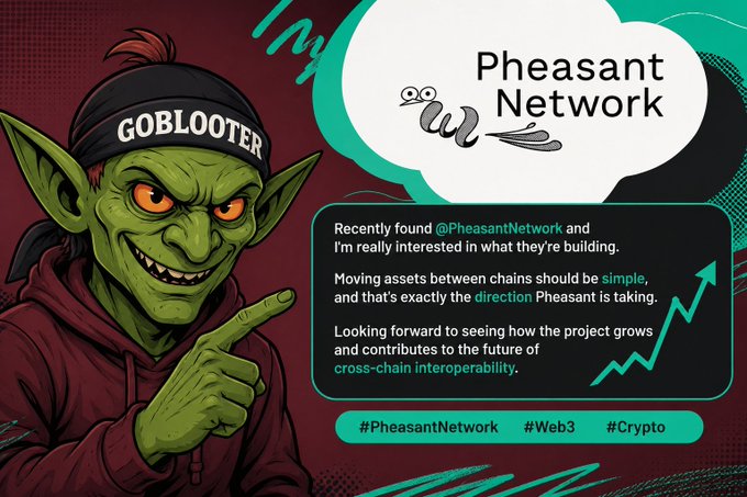 The image features a cartoon green troll wearing a black bandana, standing next to a text box that says "Pheasant Network" with a picture of a troll. The troll has a finger pointing towards the viewer, as if inviting them into the conversation or sharing information about the post.