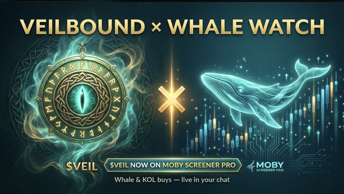 The image features a poster for a video game called "Moby Agent", which has a whale as its central theme. The poster includes text that reads "Veilbound + Whale Watch" and "SVEIL now on @mobyagent". This suggests that the poster is promoting a new video game release, where players can watch a movie or TV show featuring the whale character from Moby Agent.