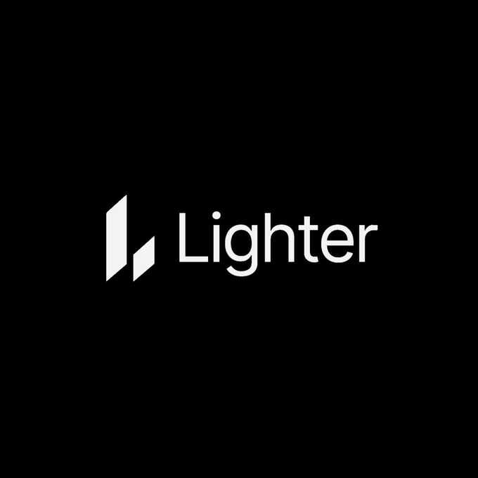 The image displays the "Lighter" logo in white text on a black background, featuring a stylized "L" icon to the left of the wordmark. This branding relates to the accompanying announcement about Lighter's token burn of 2,452,017 LIT, marking the completion of its Q3 2026 programmatic buyback program.