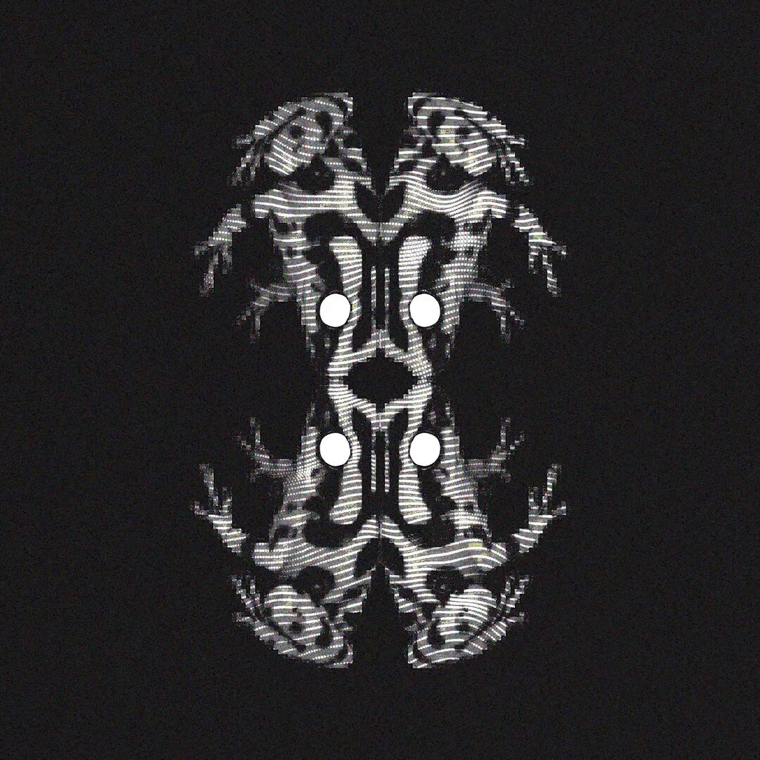 The image features a black background with white dots arranged in a symmetrical pattern, creating an abstract design resembling a face or a skull. The text "fr0̷g_008" appears at the bottom of the image, possibly indicating that this is a private sale item.