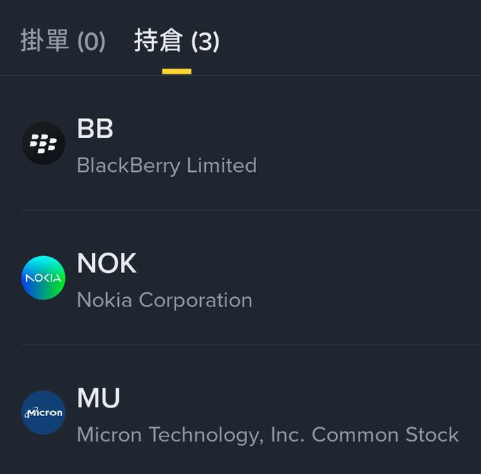 The image shows a list of logos for companies, including Nokia Corporation, Blackberry Limited, MNOIA CORPORATION, and Micron Technology, Inc., along with their respective stock symbols. The text "NOK" appears multiple times throughout the image, which may indicate that it is related to the post or the company logos displayed in the image.