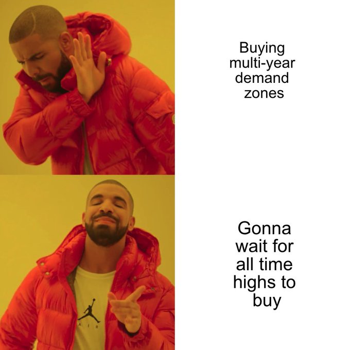 The image shows a man wearing a red jacket, with his hand raised up as if he's about to make a purchase or give an order at a store. The caption below the image reads "Retail mentality $BTC eth XRP". This suggests that the man is likely discussing or contemplating buying something related to Bitcoin and other cryptocurrencies.