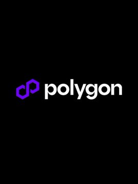 Polygon logo displayed on a black background, showing the purple hexagonal icon and white 'polygon' text.