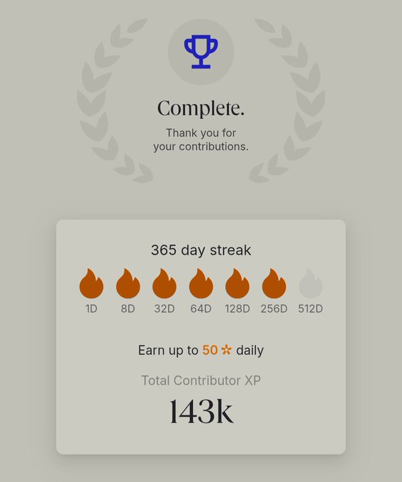 The image shows an app scorecard that tracks the progress of daily tasks, specifically focusing on the completion rate for the tasks completed each day over a span of 365 days. The image also contains text related to the wishes one could have if they were as consistent as with their daily tasks.