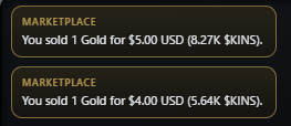 The image features two computer screens side by side, both displaying information about online marketplaces such as eBay and Amazon. The first screen shows that someone has successfully sold 1 gold item for $50 US dollars (USD). The second screen indicates that they have earned 8.27 US dollars (USD) in the form of Bitcoins (BTC). In the post below these screens, there is text describing a man who has managed to earn 9 bucks safely by participating in eBay and Bitcoin exchanges. However, this money will be withdrawn the following day at 4:56 am Japan Standard Time (JST), and the person plans to spend it on Hama Sushi Gonna escape before it gets saturated with too much gluttony.