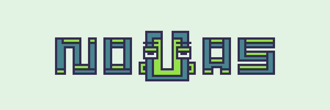 Stylized pixel-art text on a light green background reads 'NINO AS', appearing as Thai script.
