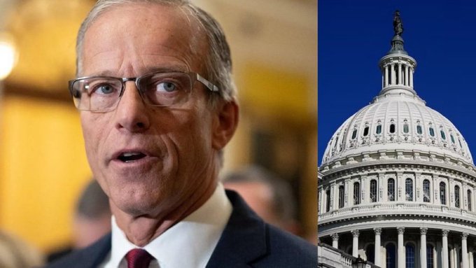 A side-by-side image showing a man in glasses and a suit on the left, and the U.S. Capitol building dome on the right.