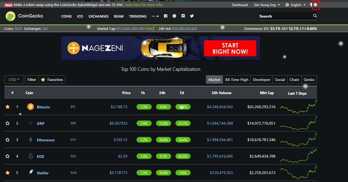 ersi's trading platform displays a black background with white text, featuring a red "Start Right Now!" button and a list of cryptocurrency names and prices.