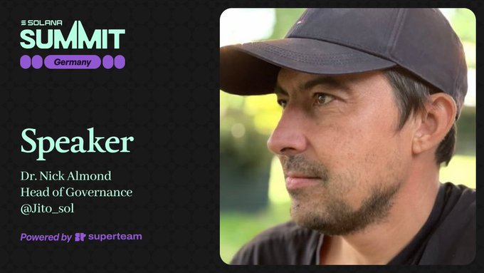 ers-solar summit logo and a photo of a man wearing a black baseball cap with a white logo, accompanied by the text "Speaker" and the names "Dr Nick Almond Head of Governance".