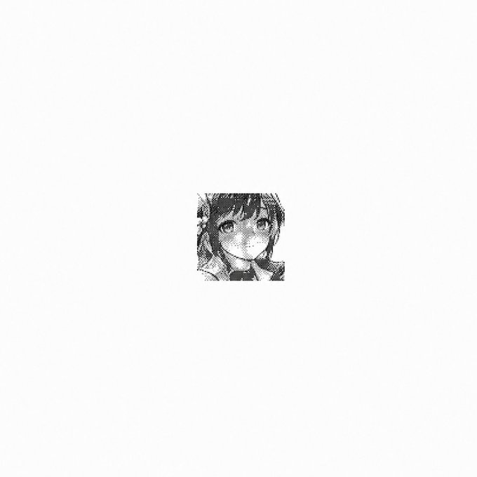 The image features a black and white illustration of an anime character, which appears to be a person with a face and hair. The character's head is positioned at the bottom left corner of the frame, while their body extends towards the top right corner. The background of the image is plain white, providing a stark contrast that makes the character stand out prominently. The image also includes text in the form of a caption below the illustration, which reads "Artificial 0ED6 bought for 0.7 ETH by ..." and "0x63a9..24c1 artificial.han.io/0xcb6406a170d3".