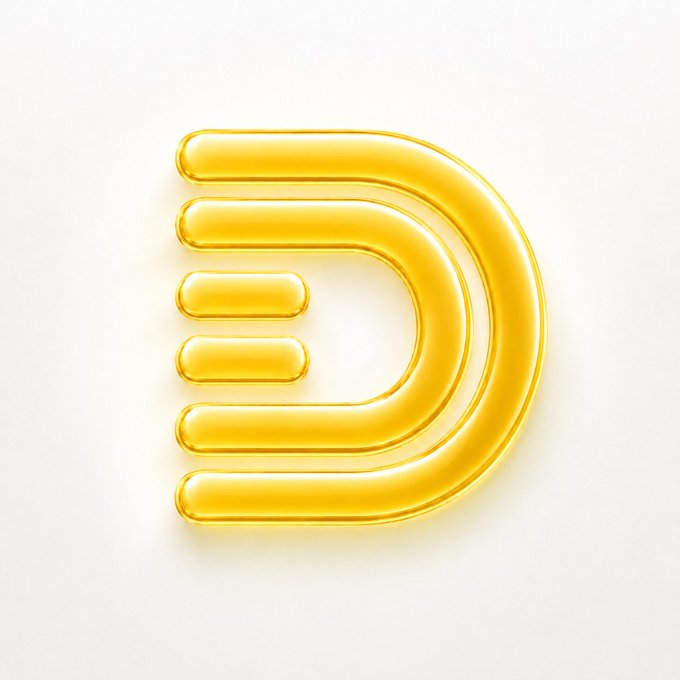 A glossy yellow 3D rendering of the DASH cryptocurrency logo on a light background.