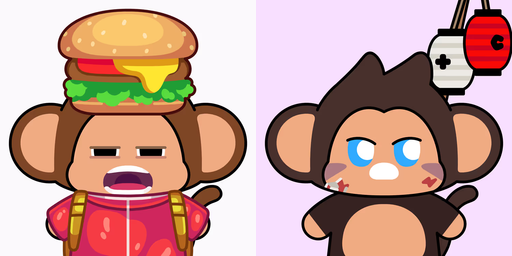 The image features two cartoon monkeys, one wearing a red shirt with a backpack and the other dressed as a monkey with a backpack. Both of them are depicted sitting next to each other, giving an impression that they might be friends or acquaintances. The caption "Chimpers looking good here" suggests that the monkeys appear well-dressed and stylish in their outfits. This image could potentially be related to a post about fashion or personal style, as it showcases two unique monkey characters dressed up for a photo session.