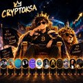 The image displays a golden "ХОРОШЕЧКА СКРЕПОЧКА" slot machine-style game interface with the text "КАРТОЧКА" visible at the top, featuring various symbols on a grid below.

The image relates to the post as it appears to be an online gambling/casino game advertisement, connecting to the theme of taking risks and seeking success, as referenced in the shout-out to "Qusai" and the cryptocurrency hashtags (#btc, #eth, #bnb, #sol) that suggest a crypto gambling context.