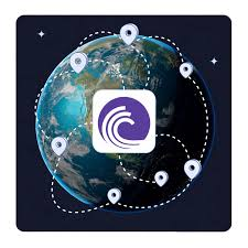 The image shows a stylized Earth surrounded by location pin icons connected by dotted orbital lines, with the BitTorrent (BTFS) logo prominently displayed at the center against a dark space-like background. This visual reinforces the post's message about BitTorrent's global, interconnected peer-to-peer network and its ongoing evolution within the decentralized ecosystem, particularly regarding BTF token adjustments.