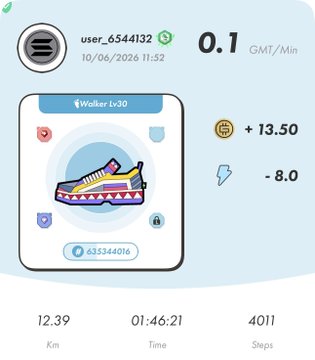 The image shows a fitness tracking app with a blue background, displaying information about a pair of shoes. The app has a white border around the text, making it easy to read. It features a list of steps taken by users during their workout sessions, along with the number of calories burned and the time spent on each step. There is also an option for users to input their name in the "Username" field.