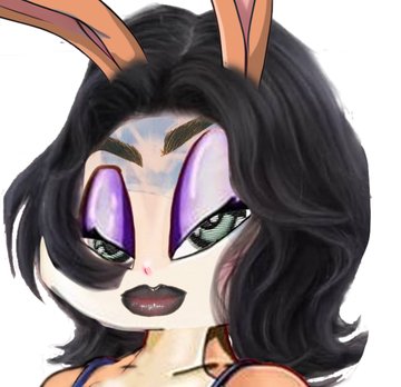 A digital illustration of a stylized female bunny character with large purple-lidded eyes, black wavy hair, and tall rabbit ears serves as artwork promoting the Full Metal Bun auction, which has only one day remaining for bidding at vvv.so/full-metal-bun.