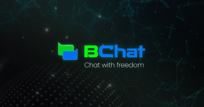 The image displays the BChat logo with the tagline "Chat with freedom" against a dark, network-themed background, visually reinforcing the post's message that Beldex's BChat offers privacy beyond just disappearing messages by protecting metadata and identity information.