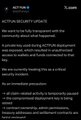 **Image Caption (2 sentences):** A black and red promotional graphic from "ACTFUN" displays an "ACTION DELAYED UPDATE," stating the event is not fully transparent and addressing community concerns about the presale. The post's text corrects misconceptions, clarifying that the author was never on the Actfun core team and never held keys, managed the treasury, or received internal allocations.