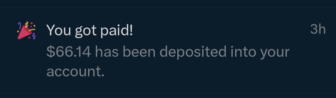A notification showing a $66.14 deposit into the user's account, matching the caption celebrating a Fanily payout and expressing gratitude to the platform and their community.