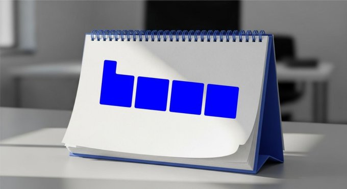 The image features a calendar with the word "BOO" written in blue squares, sitting on top of a white table. The calendar appears to be a reminder or motivation for someone to stay focused on their goals. In the background, there is an office setting with a desk and chair visible.