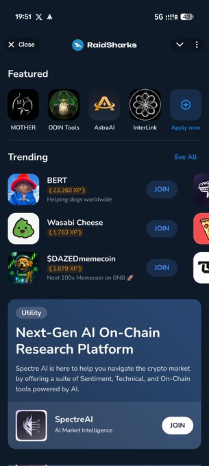 iphone screen displays app store page for "Roid-Sharka" with a blue header and white text, featuring game icons and a search bar.