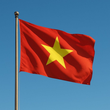 The flag of Vietnam waves against a clear blue sky, symbolizing the country referenced in the article about Vietnam's new regulations imposing significant fines on retail crypto users trading on offshore exchanges. The image visually anchors the story's focus on Vietnam's evolving stance toward cryptocurrency oversight.