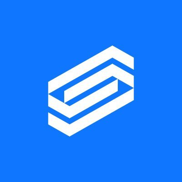 The image features the Sharplink logo—a white hexagonal "e" emblem on a bright blue background—representing the company that reported a $394.3 million Q2 net loss while holding 886,881 ETH.