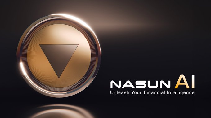 A gold coin logo with a downward triangle and the text 'NASUN AI - Unleash Your Financial Intelligence'.
